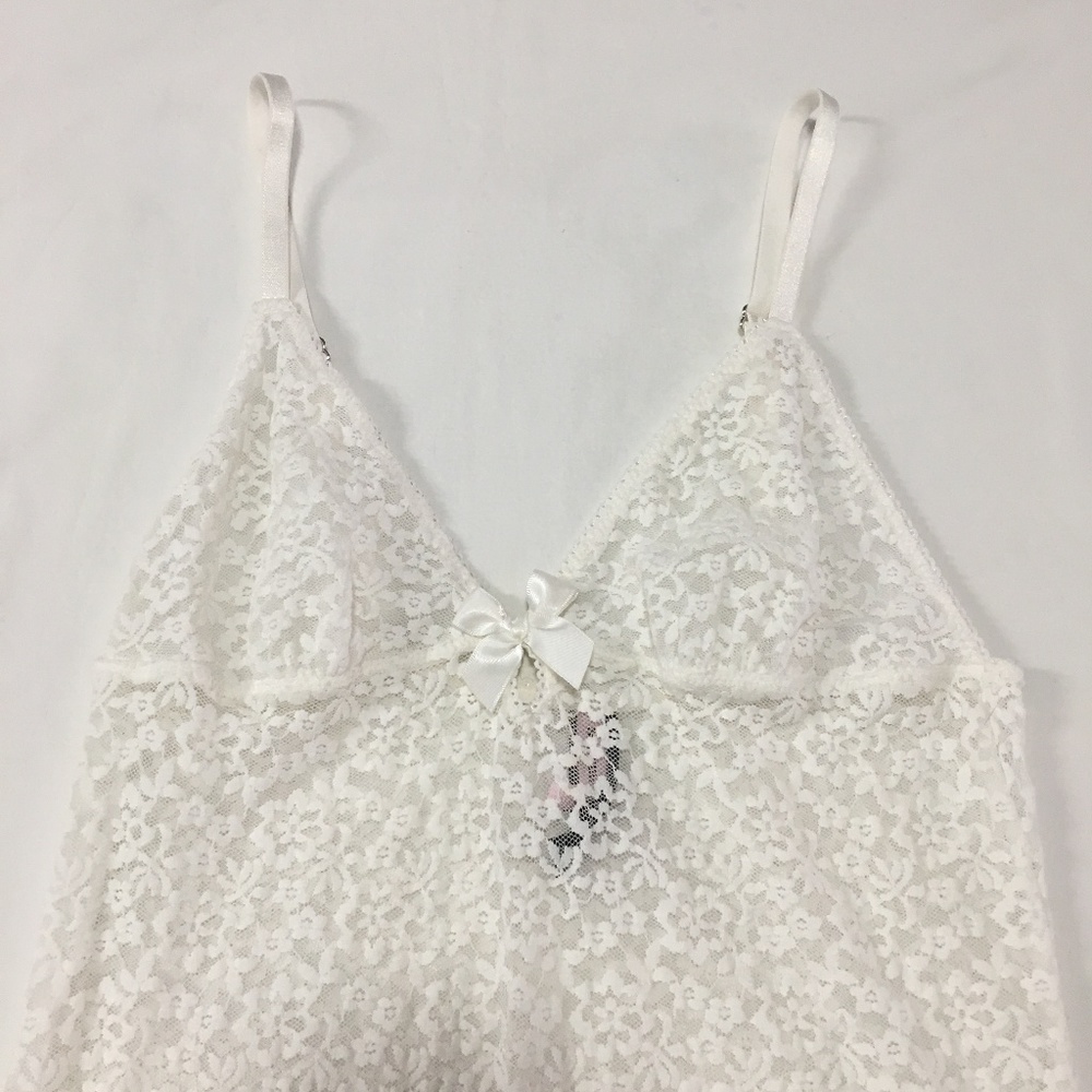 VS White Floral Lace Chemise